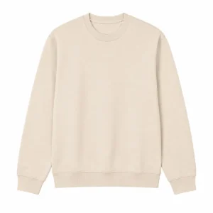Buzo frizado cuello redondo Beige frente