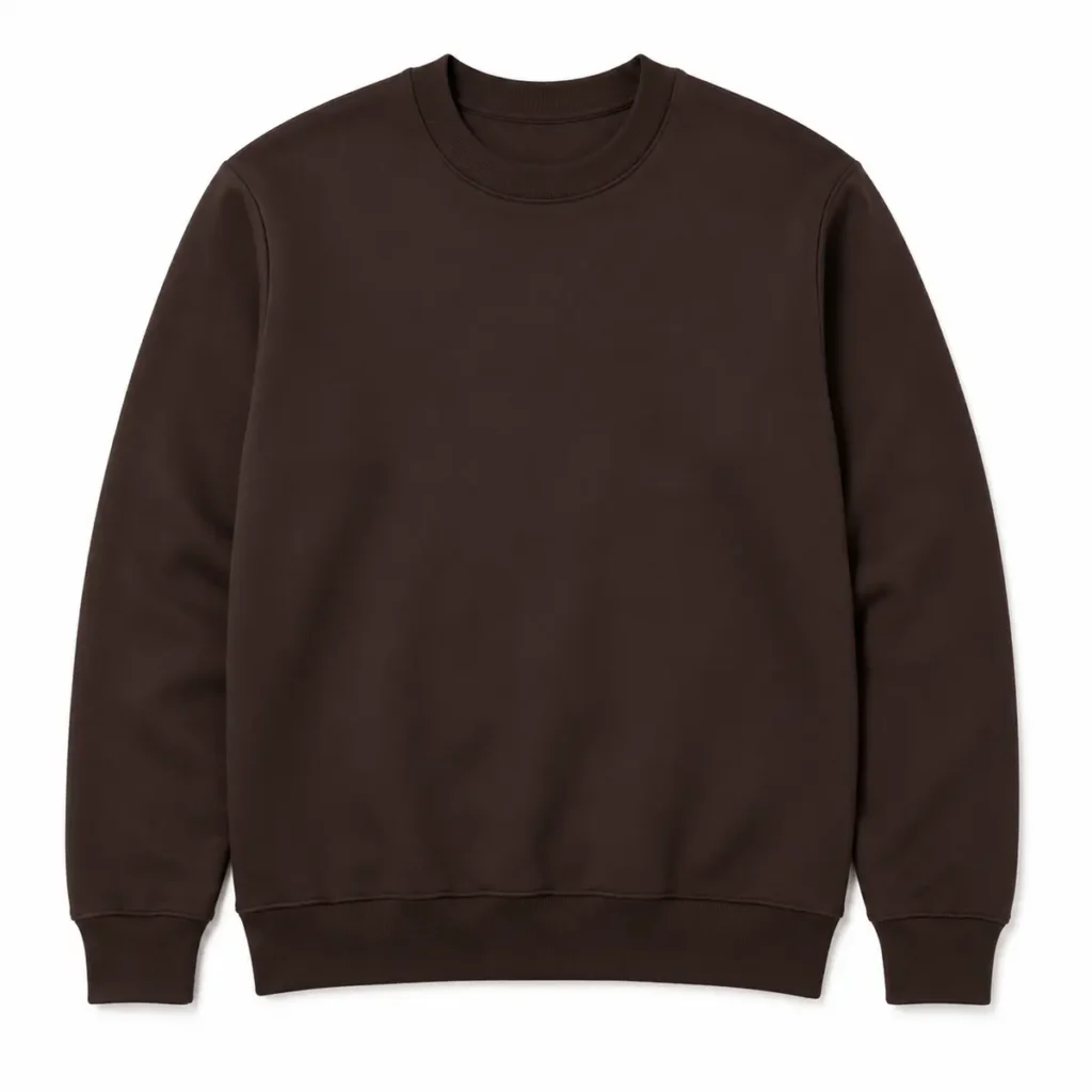 Buzo frizado cuello redondo Chocolate frente