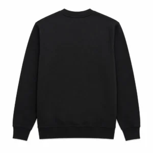 Buzo frizado cuello redondo Negro espalda