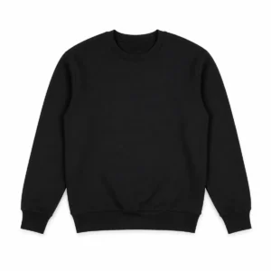 Buzo frizado cuello redondo Negro frente