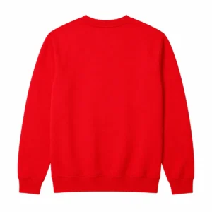 Buzo frizado cuello redondo Rojo espalda