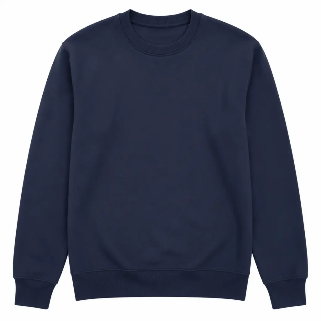 Buzo frizado cuello redondo talle especial Azul frente