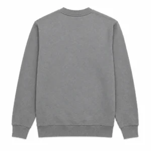 Buzo frizado cuello redondo talle especial Gris espalda