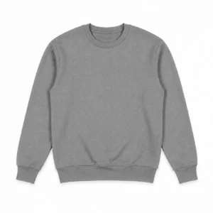 Buzo frizado cuello redondo talle especial Gris frente