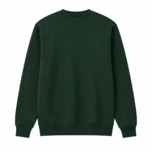 Buzo frizado cuello redondo Verde espalda