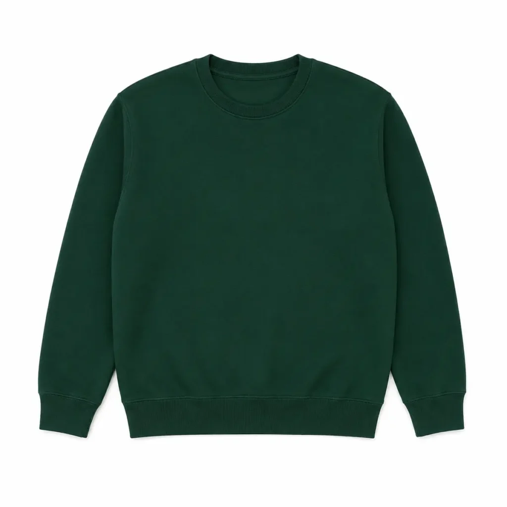 Buzo frizado cuello redondo Verde frente