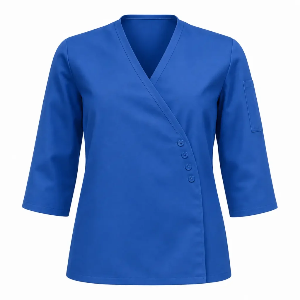 Chaqueta escote V Azul frente