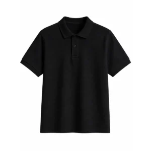 Chomba piqué talle especial Negro frente