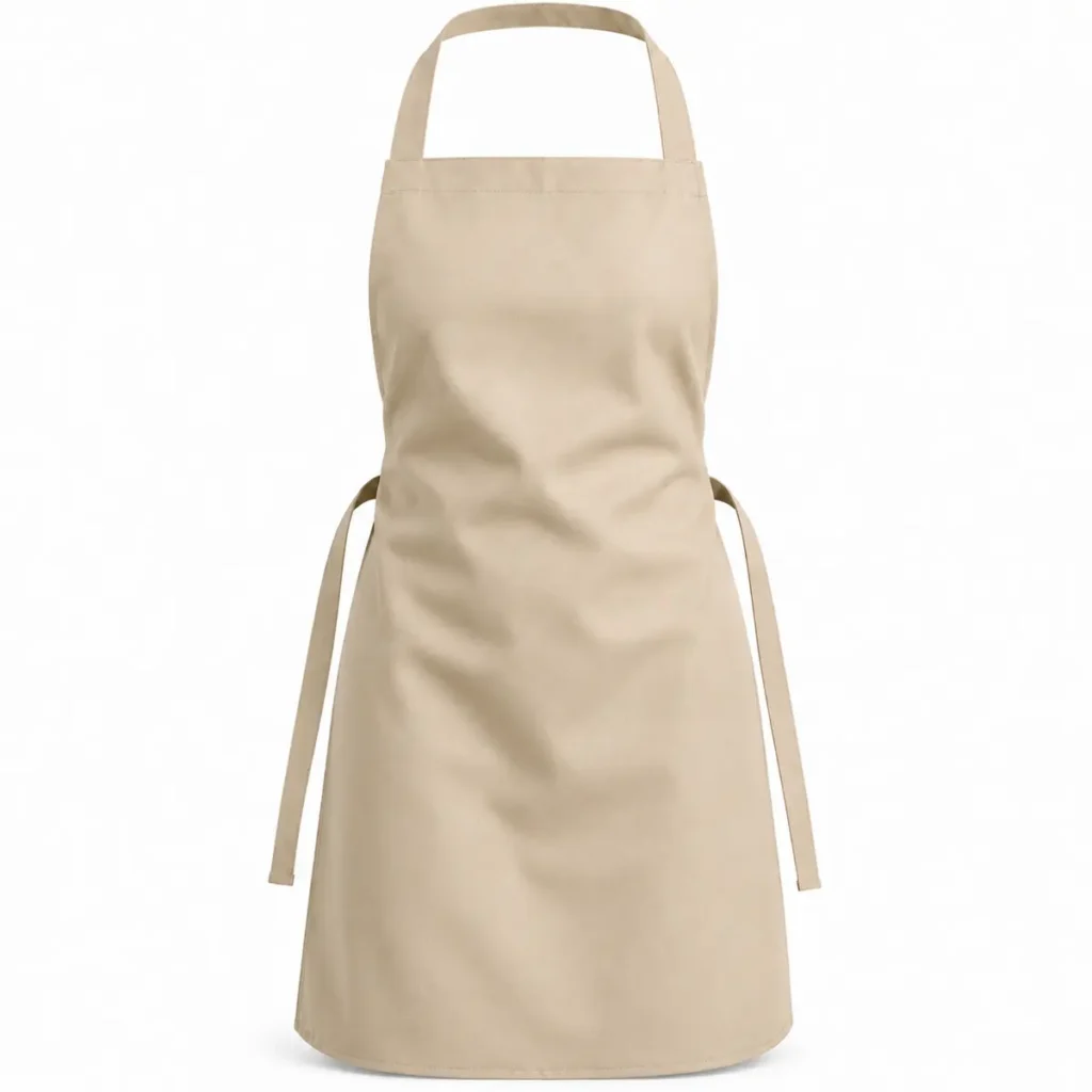 Delantal clásico de gabardina Beige frente
