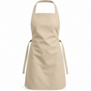 Delantal clásico de gabardina Beige frente