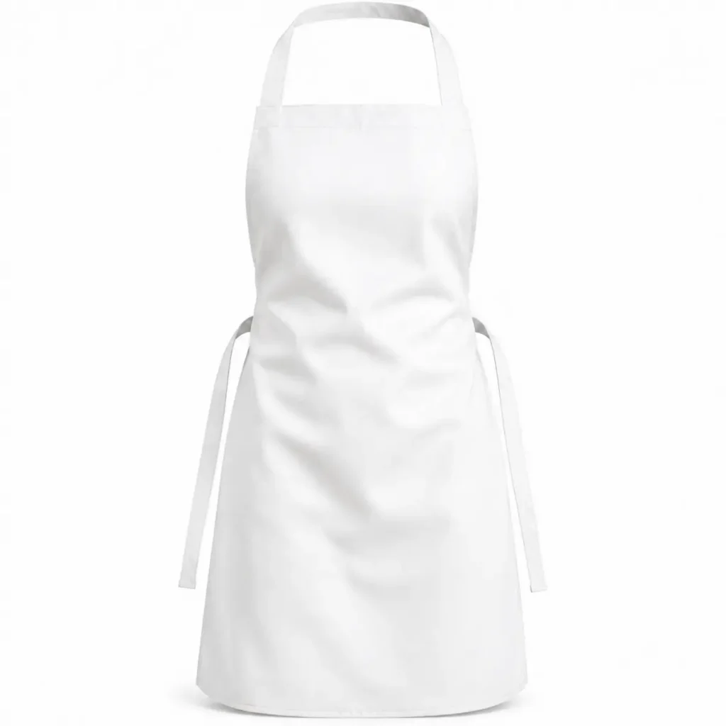 Delantal clásico de gabardina Blanco frente