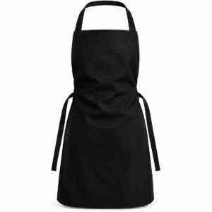 Delantal clásico de gabardina Negro espalda