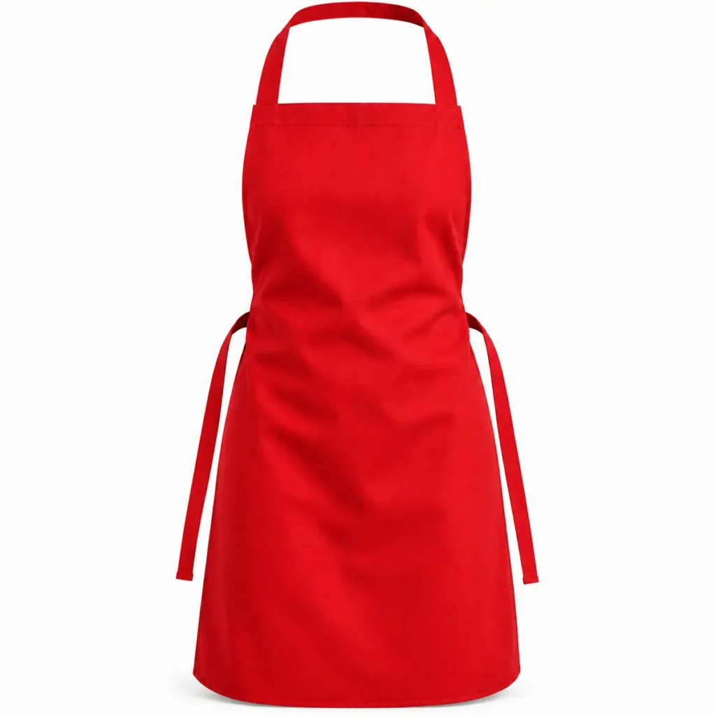 Delantal clásico de gabardina Rojo frente