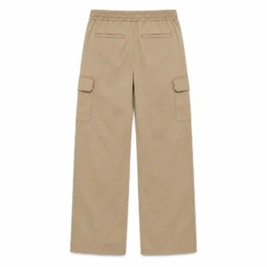 Jogger cargo recto de gabardina Arena espalda