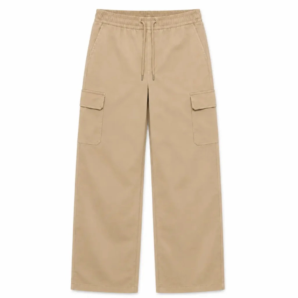 Jogger cargo recto de gabardina Arena frente