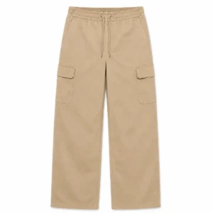 Jogger cargo recto de gabardina Arena frente