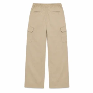 Jogger cargo recto de gabardina Beige espalda