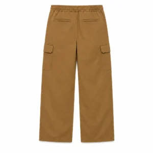 Jogger cargo recto de gabardina Mostaza espalda