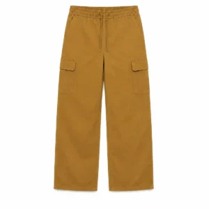 Jogger cargo recto de gabardina Mostaza frente