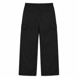 Jogger cargo recto de gabardina Negro liso espalda