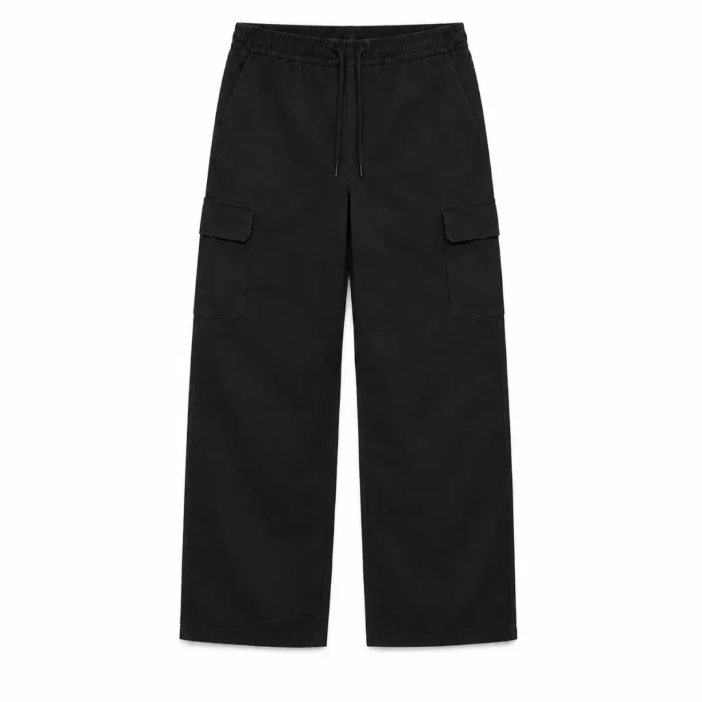 Jogger cargo recto de gabardina