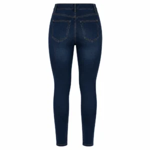 Pantalón elastizado mujer Azul localizado espalda