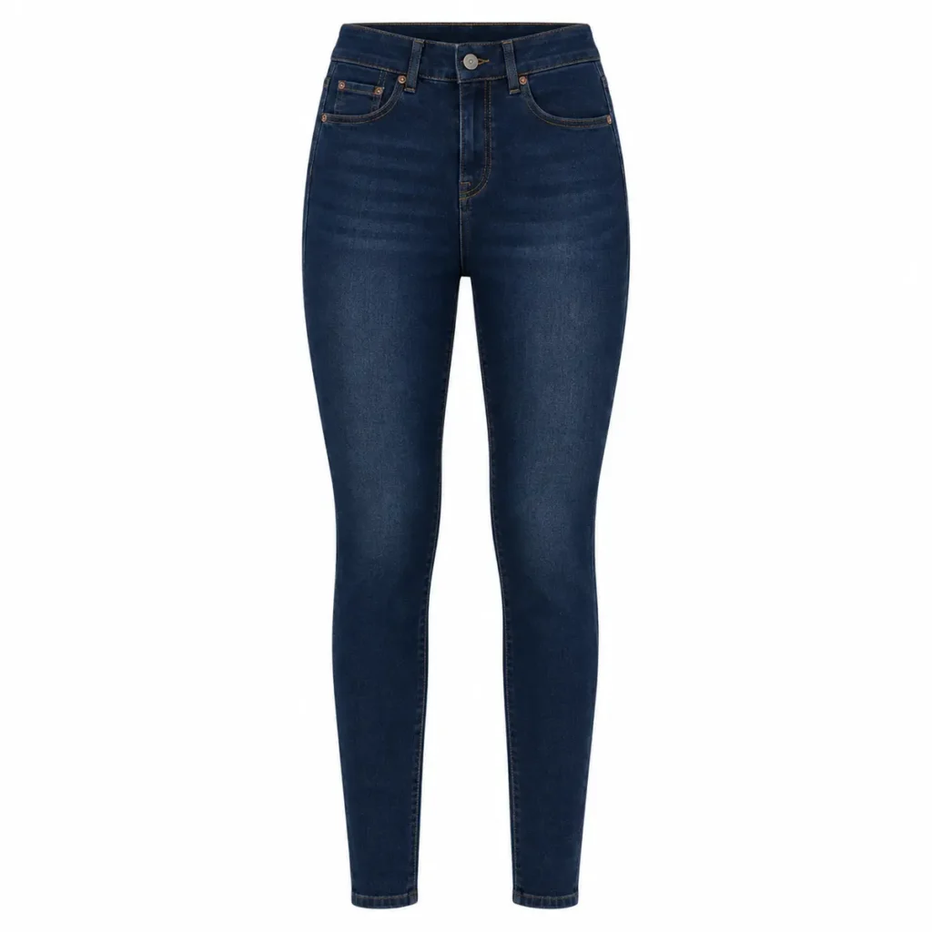Pantalón elastizado mujer Azul localizado frente