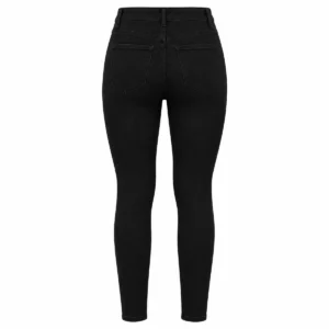 Pantalón elastizado mujer Negro liso espalda