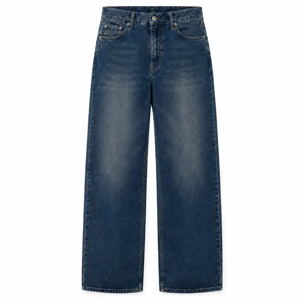 Pantalón jean baggy hombre Azul localizado frente