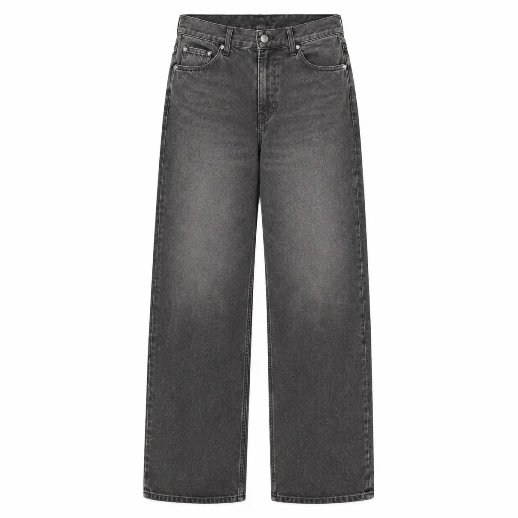 Pantalón jean baggy hombre Negro localizado (gris) frente