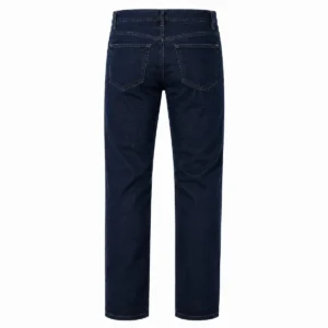 Pantalón jean recto elastizado Azul liso espalda