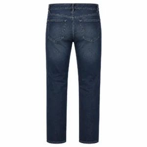 Pantalón jean recto elastizado Azul localizado espalda