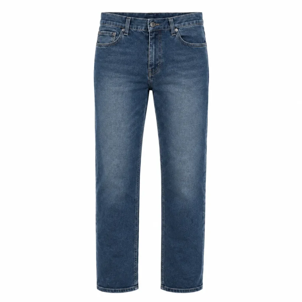 Pantalón jean recto elastizado Azul localizado frente