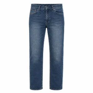 Pantalón jean recto elastizado Azul localizado frente