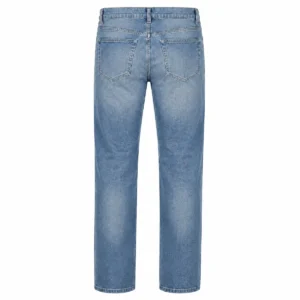 Pantalón jean recto elastizado Celeste localizado espalda