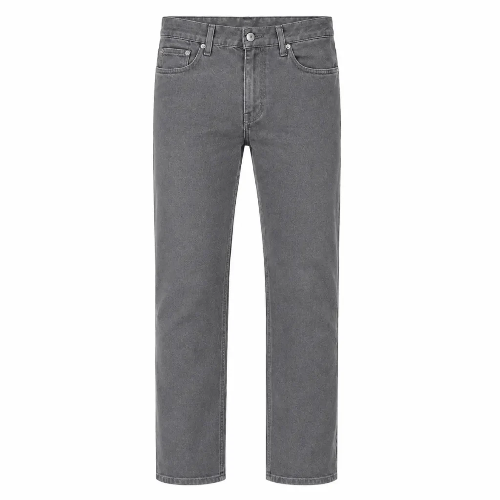 Pantalón jean recto elastizado Gris frente