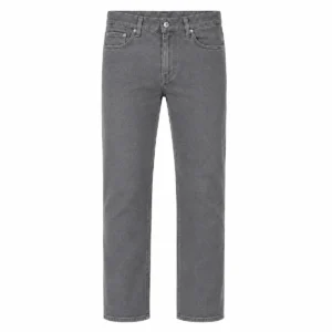 Pantalón jean recto elastizado Gris frente