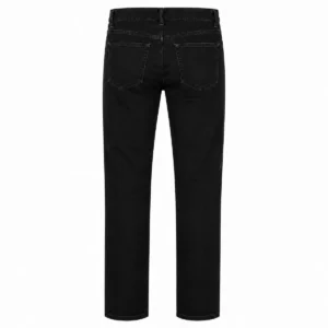 Pantalón jean recto elastizado Negro liso espalda