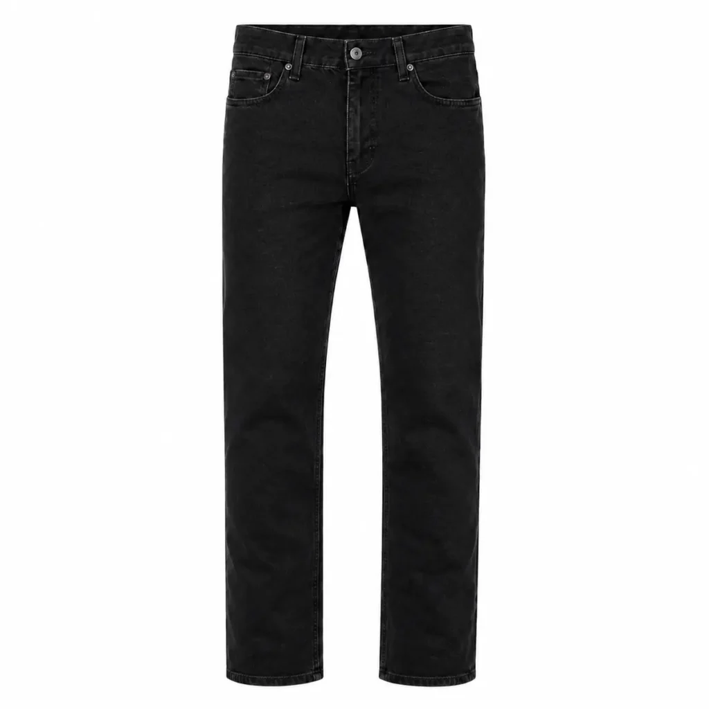 Pantalón jean recto elastizado Negro liso frente