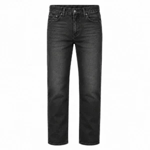 Pantalón jean recto elastizado Negro localizado (gris) frente