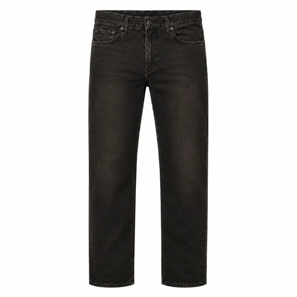 Pantalón jean recto elastizado Negro óxido frente