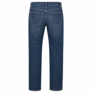 Pantalón jean recto hombre semirrígido Azul localizado espalda