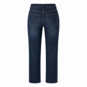 Pantalón jean recto mujer Azul localizado espalda