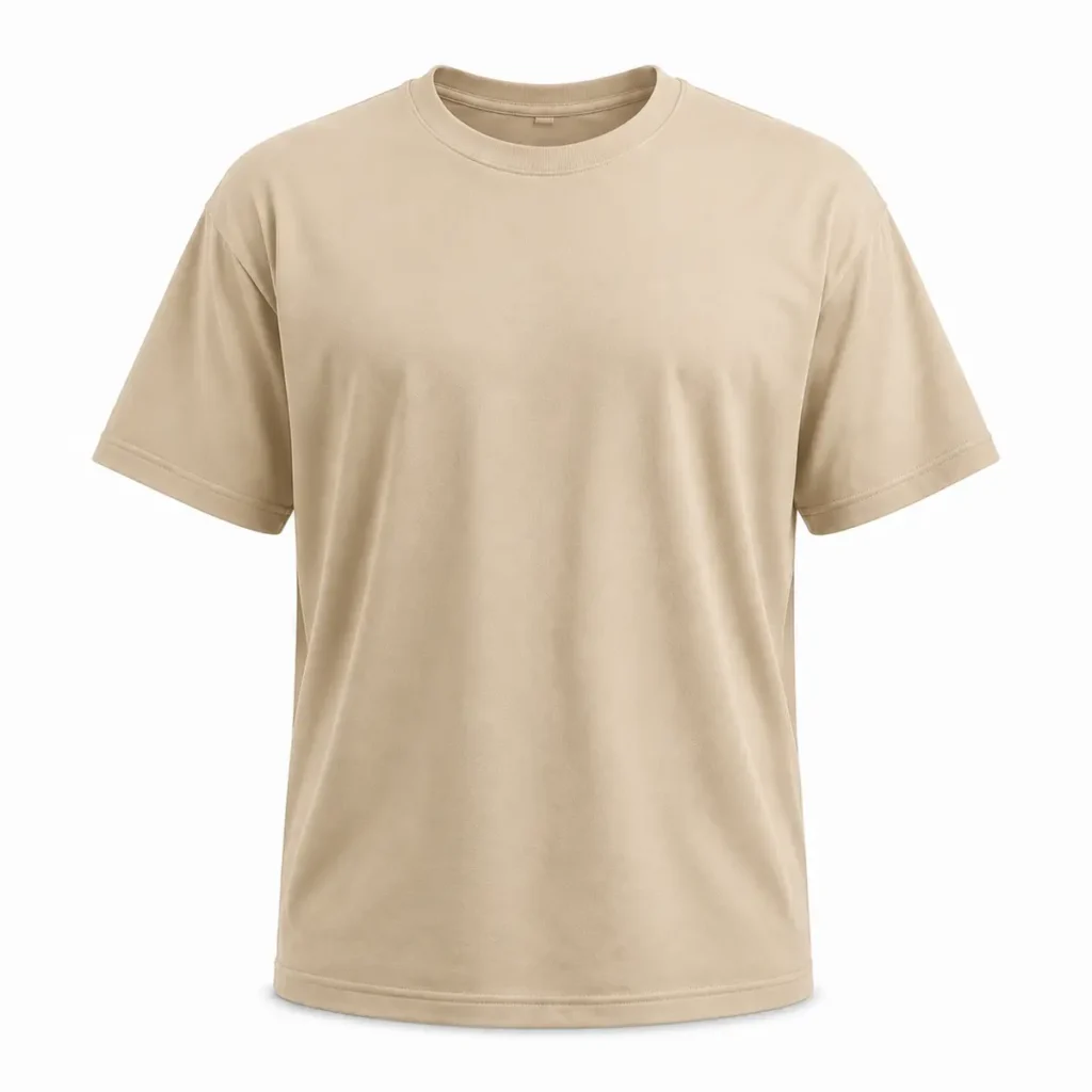 Remera clásica algodón 24/1 Beige frente