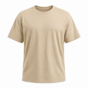 Remera clásica algodón 24/1 Beige frente