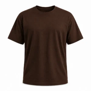 Remera clásica algodón 24/1 Chocolate frente