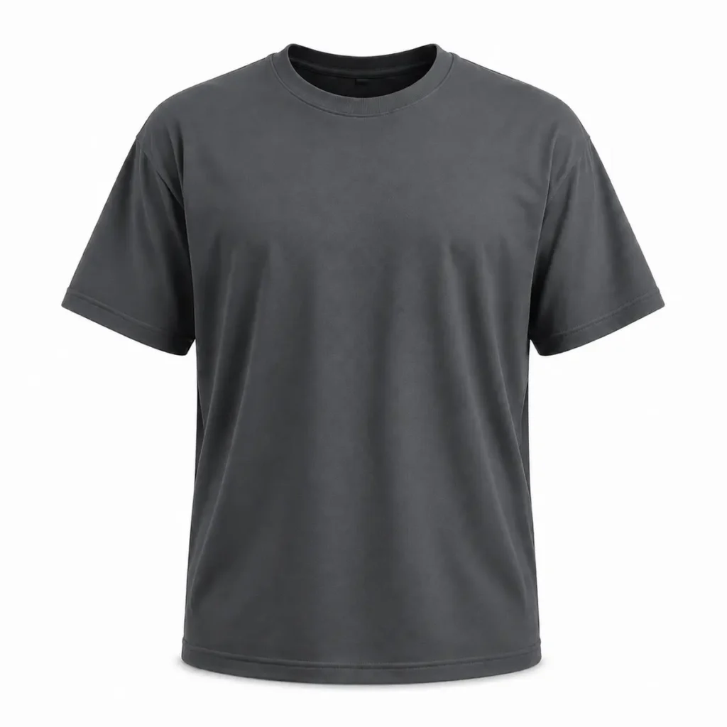 Remera clásica algodón 24/1 Gris plomo frente