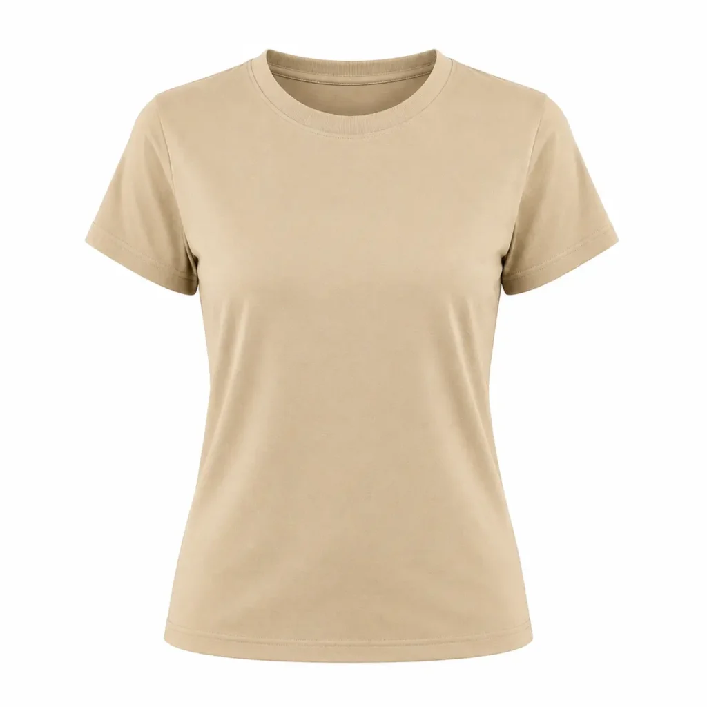 Remera mujer Beige frente