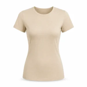 Remera mujer con lycra Beige frente