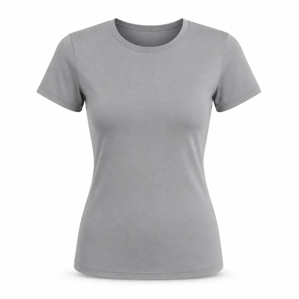 Remera mujer con lycra Gris frente